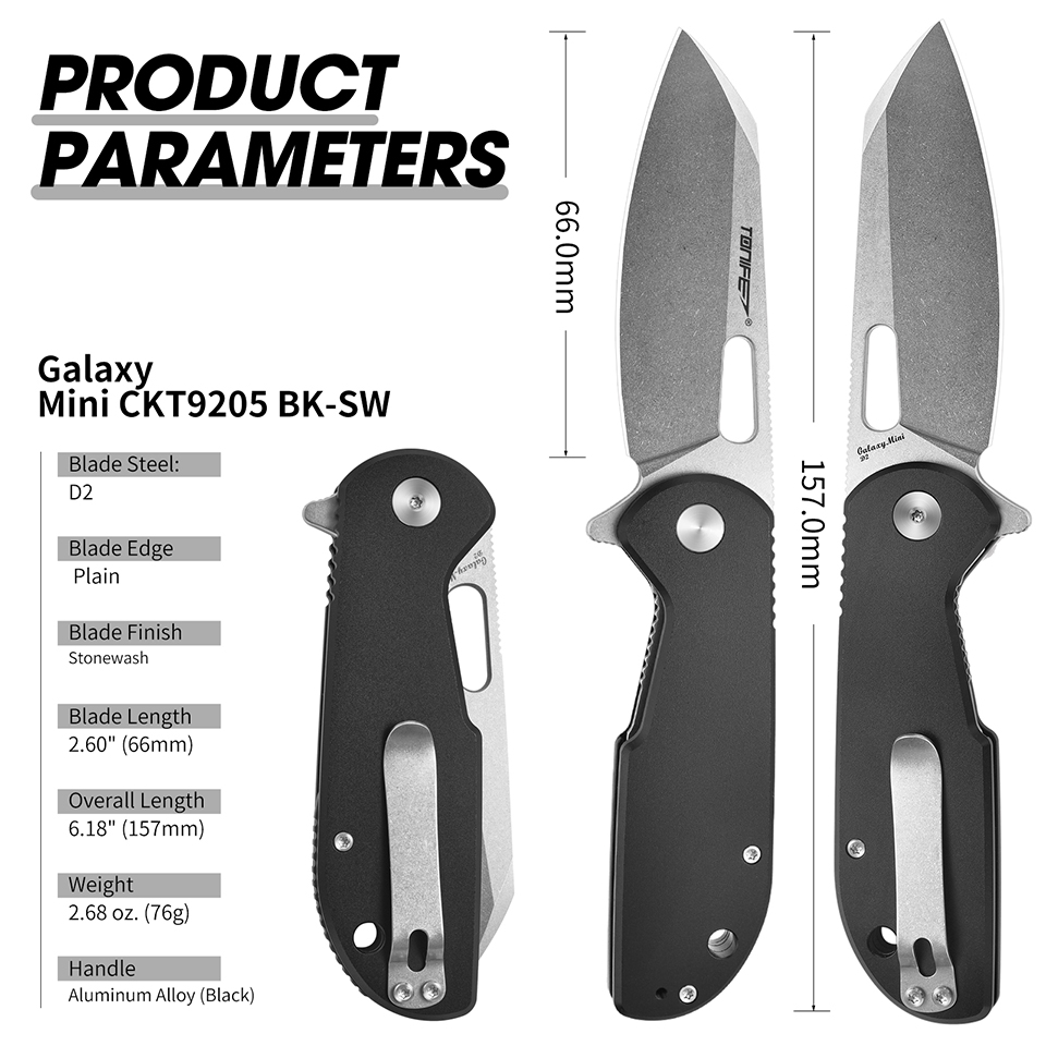 TONIFE Galaxy Mini CKT9205 Fol - Everyday Carry (Edc) Knife recension och pris